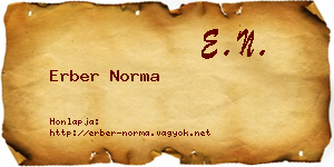 Erber Norma névjegykártya